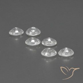 Zircon Gemstones in 6 x 4 mm (calibrated) Size for Sale, Zircon Stones in White Color