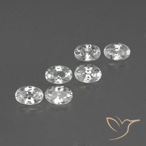 4.98 ctw White Zircon Stones, Natural Zircon in Oval Facet Shape for Sale