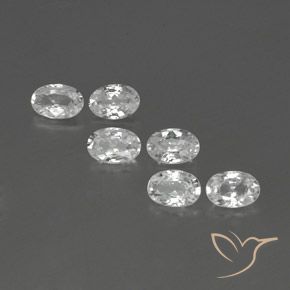 4.01ctw Natural White Zircon, Oval, VVS-VS