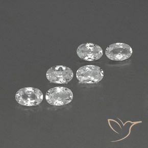 4.01 ctw White Zircon Stones, Natural Zircon in Oval Facet Shape for Sale