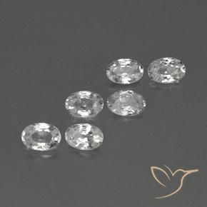 4.26 ctw White Zircon Stones, Natural Zircon in Oval Facet Shape for Sale