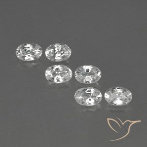 4.36ctw Natural White Zircon, Oval, VVS-VS