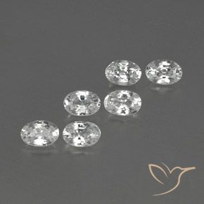 4.36 ctw White Zircon Stones, Natural Zircon in Oval Facet Shape for Sale