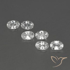 4.60ctw Natural White Zircon, Oval, VVS-VS