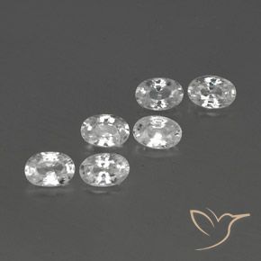 4.60 ctw White Zircon Stones, Natural Zircon in Oval Facet Shape for Sale