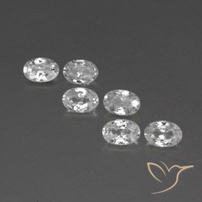 4.25ctw Natural White Zircon, Oval, VVS-VS