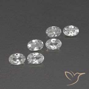 4.25 ctw White Zircon Stones, Natural Zircon in Oval Facet Shape for Sale