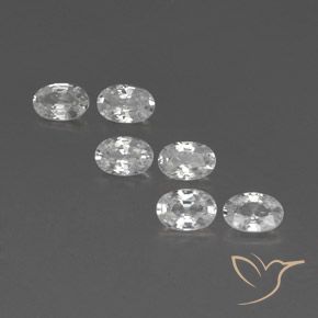 4.10ctw Natural White Zircon, Oval, VVS-VS