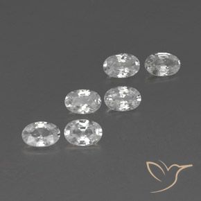 4.10 ctw White Zircon Stones, Natural Zircon in Oval Facet Shape for Sale