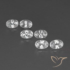 5.19ctw Natural White Zircon, Oval, VVS-VS