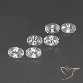 5.19 ctw White Zircon Stones, Natural Zircon in Oval Facet Shape for Sale