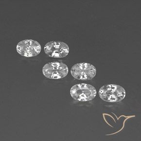 4.40ctw Natural White Zircon, Oval, VVS-VS