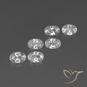 4.40 ctw White Zircon Stones, Natural Zircon in Oval Facet Shape for Sale
