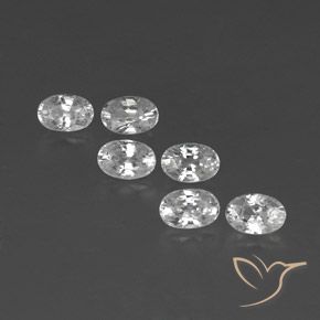 4.93ctw Natural White Zircon, Oval, VVS-VS