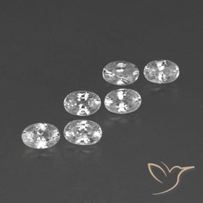 4.93 ctw White Zircon Stones, Natural Zircon in Oval Facet Shape for Sale