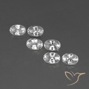 4.76ctw Natural White Zircon, Oval, VVS-VS