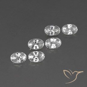 4.76 ctw White Zircon Stones, Natural Zircon in Oval Facet Shape for Sale