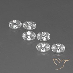 5.01ctw Natural White Zircon, Oval, VVS-VS