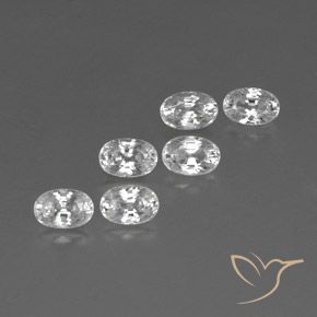 5.01 ctw White Zircon Stones, Natural Zircon in Oval Facet Shape for Sale