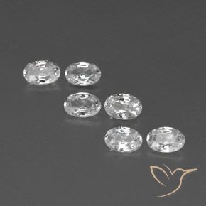 3.98ctw Natural White Zircon, Oval, VVS-VS
