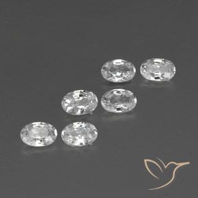 3.98 ctw White Zircon Stones, Natural Zircon in Oval Facet Shape for Sale