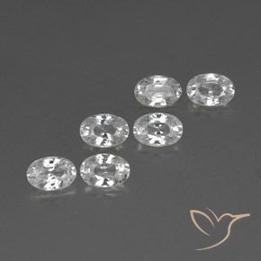 4.70 ctw White Zircon Stones, Natural Zircon in Oval Facet Shape for Sale