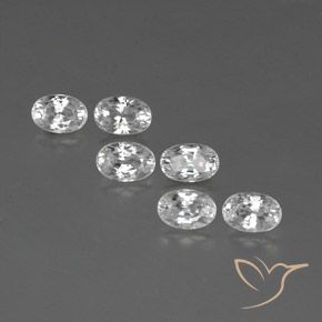 4.92ctw Natural White Zircon, Oval, VVS-VS