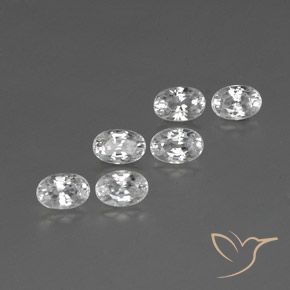4.92 ctw White Zircon Stones, Natural Zircon in Oval Facet Shape for Sale