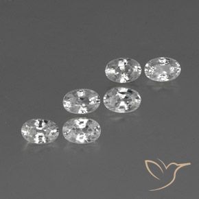 4.72 ctw White Zircon Stones, Natural Zircon in Oval Facet Shape for Sale
