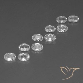 6.62 ctw White Zircon Stones, Natural Zircon in Oval Facet Shape for Sale