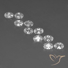 7.66ctw Natural White Zircon, Oval, VVS-VS