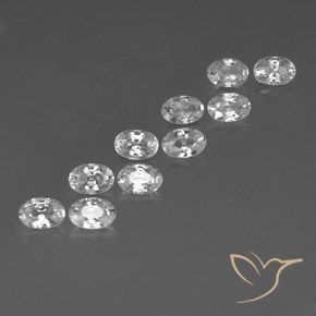 7.66 ctw White Zircon Stones, Natural Zircon in Oval Facet Shape for Sale