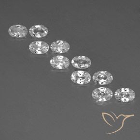 6.94ctw Natural White Zircon, Oval, VVS-VS