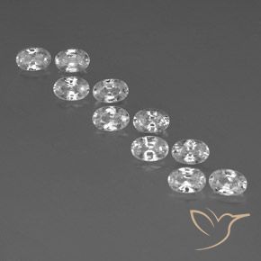 7.92ctw Natural White Zircon, Oval, VVS-VS