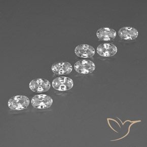 7.92 ctw White Zircon Stones, Natural Zircon in Oval Facet Shape for Sale