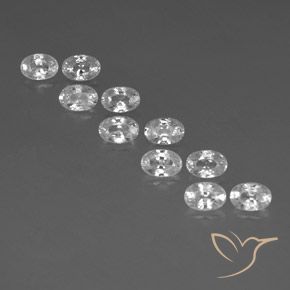7.73ctw Natural White Zircon, Oval, VVS-VS