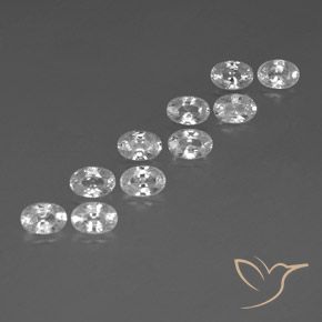 7.73 ctw White Zircon Stones, Natural Zircon in Oval Facet Shape for Sale