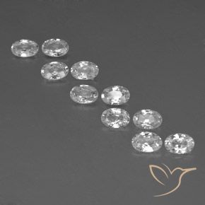 6.68ctw Natural White Zircon, Oval, VVS-VS