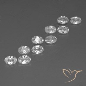 6.68 ctw White Zircon Stones, Natural Zircon in Oval Facet Shape for Sale