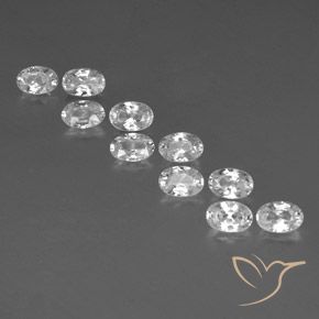 7.59ctw Natural White Zircon, Oval, VVS-VS