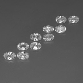 6.89 ctw White Zircon Stones, Natural Zircon in Oval Facet Shape for Sale