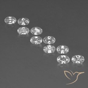 7.73ctw Natural White Zircon, Oval, VVS-VS
