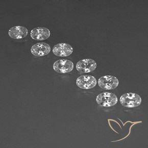 8.07ctw Natural White Zircon, Oval, VVS-VS