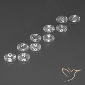8.07 ctw White Zircon Stones, Natural Zircon in Oval Facet Shape for Sale