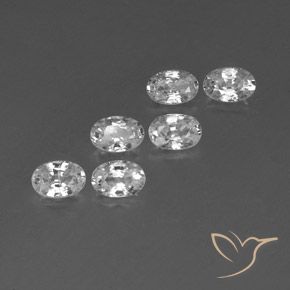 4.32 ctw White Zircon Stones, Natural Zircon in Oval Facet Shape for Sale