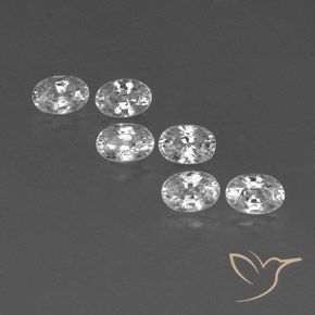 5.08ctw Natural White Zircon, Oval, VVS-VS