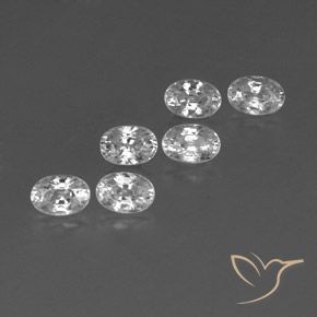 5.08 ctw White Zircon Stones, Natural Zircon in Oval Facet Shape for Sale