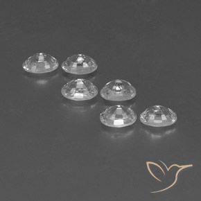 Zircon Gemstones in 6 x 4 mm (calibrated) Size for Sale, Zircon Stones in White Color