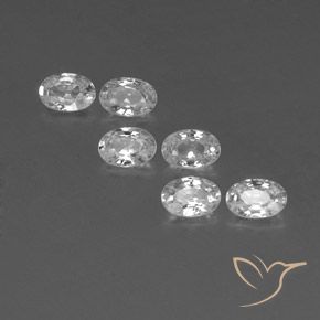 4.16ctw Natural White Zircon, Oval, VVS-VS
