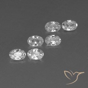 4.16 ctw White Zircon Stones, Natural Zircon in Oval Facet Shape for Sale